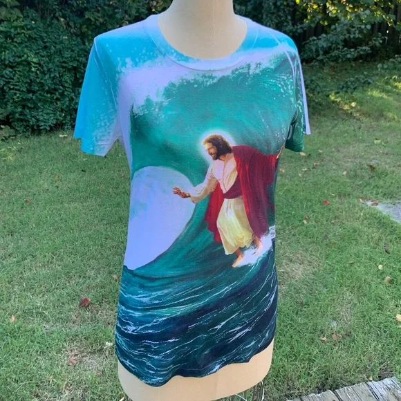 🏄‍♂️NWOT Surfing Jesus T-Shirt🏄‍♂️ - Picture 9 of 14